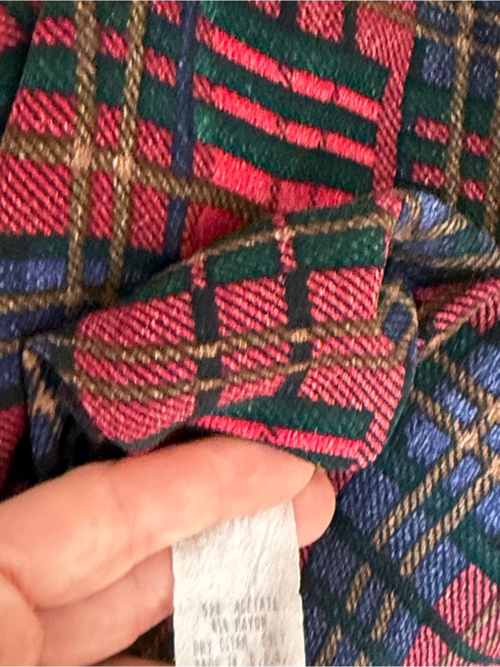 Vintage Betsey Johnson Red & Plaid Spaghetti-Strap Midi Dress - Picture 7 of 8